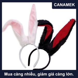 【CANAMEK】 Nữ Cô Gái Dễ Thương Lolita Cosplay Headband Fluffy Sang Trọng Ngọt Ngào Dài Thỏ Bunny Tai Bandana Tóc Hoop Phim Hoạt Hình Phim Hoạt Hình Headpiece