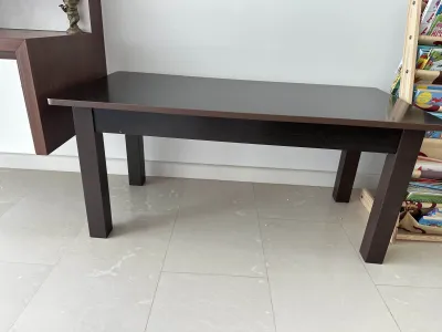 H226 Wooden Coffee Table Classic Elegant Modern Style Living Room Balcony Side Table Wide Double Storage