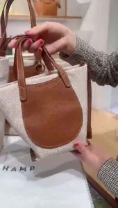 French Longchamp new canvas womens bag everyday commuter bag casual shoulder bag simple bucket bag niche tote bag