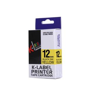 12mm EZ Label Tape Casio Cartridge Label Printer Compatible XR12WE XR12YW