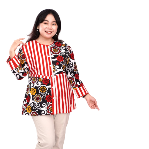 Atasan Batik Blouse Big Size Wanita Lengkap S-M-L-XL-2L-3L-4L-5L-6L-7L Model Blus Jumbo Seragam Batik / Atasan Batik Big Size Formal / Pakaian Batik Kantor Kerja LD 140 Kekinian