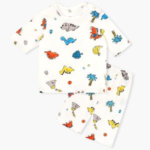 (9-40kg) Đồ bộ quần áo thun cotton lửng tay cho bé trai và bé gái mặc nhà mùa hè chính hãng Unifriend Hàn Quốc U2022-3