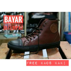 Sepatu All Star HIGH TOP Sneakers Semi Kulit