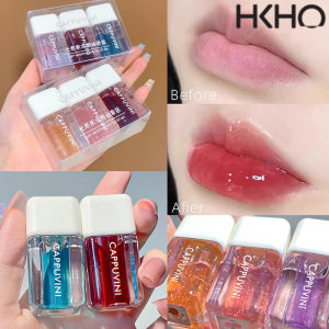 HKHO 1/3 Chiếc Son Bóng Vuông Nhỏ Son Bóng Trong Suốt Son Bóng Tráng Gương Dưỡng Ẩm