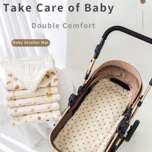 SUPERRR Cartoon Pattern Baby Stroller Cushion Stroller Accessories Baby Seat Cushion Trolley Mattress Soft Car Seat Pushchair Car Mat High Chair Trolley