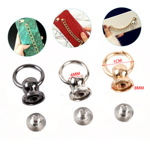 YAFEN 10pcs 8mm Metal Button O Ring Stud Screwback Craft Bag Phone Screw Nail