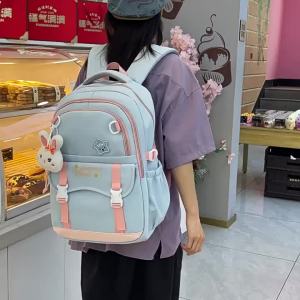 AE Ba lô nylon chống thấm nước dung tích lớn mới dành cho học sinh cấp 2 và cấp 3 kiểu dáng thời trang nhẹ bền và giản dị.