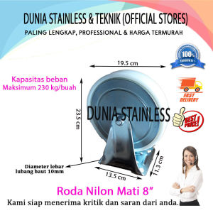 Roda nilon mati 8"
