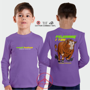 Baju Kaos Anak Umur 1-13 Tahun Sapi Balap Pejuang 1 Ton Lengan Panjang