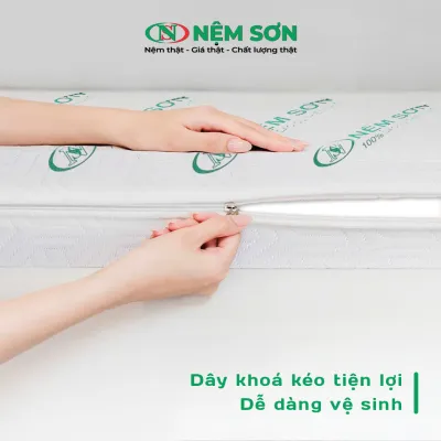 [Mua 1 Tặng 8] - Nệm cao su thiên nhiên nguyên khối white - Độ dày 10 cm - Đầy đủ kích thước - Nệm Sơn êm ái đàn hồi nâng đỡ cột sống - Bảo hành 10 năm
