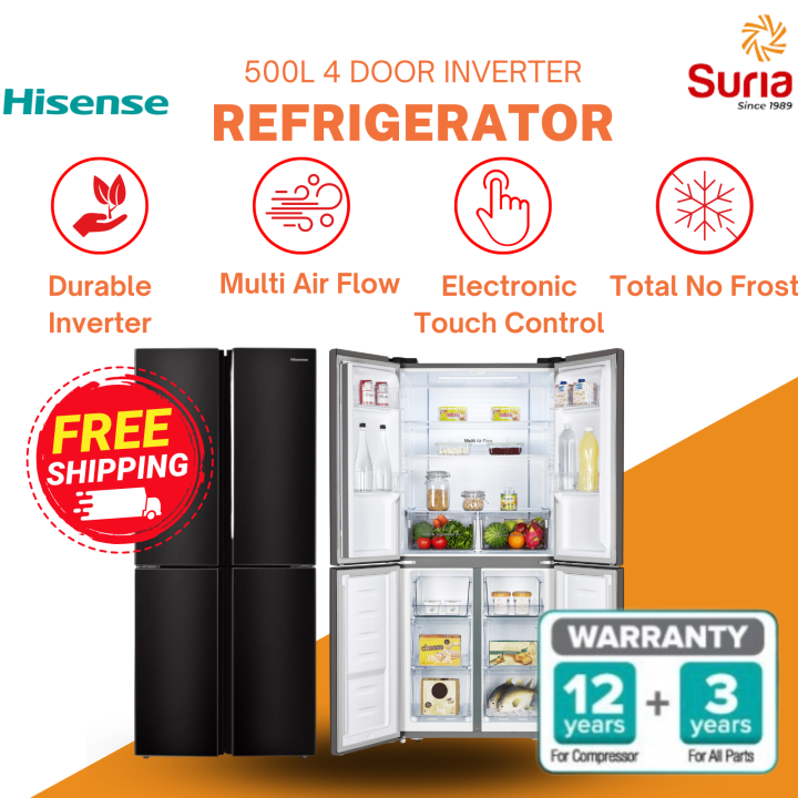 (INSTALL KEDAH, PERLIS & PENANG) Hisense 520L 4 Door French Door