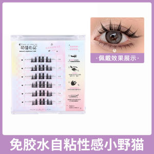 Glue Free Self-Adhesive False Eyelashes Natural Single Cluster Removable Eyelashes