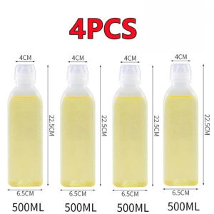 300/500ML Oil Bottle/Plastic Condiment Squeeze Bottles/Kitchen Ketchup Salad Olive Oil Bottles type High Temperature Resistant Leak-Proof Sauce Dispenser Bottle