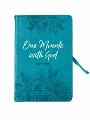 One Minute with God for Women Devotional Book with Floral Design and Ribbon Bookmark