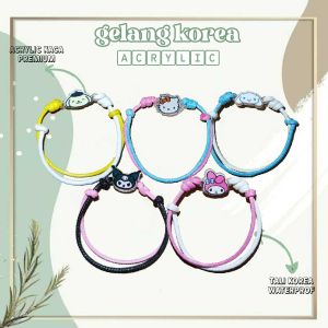 [GELANG] Sanrio Pompompurin Hellokitty Cinnamorol Kuromi My Melody Akrilik Kaca Tali Korea Anti Air