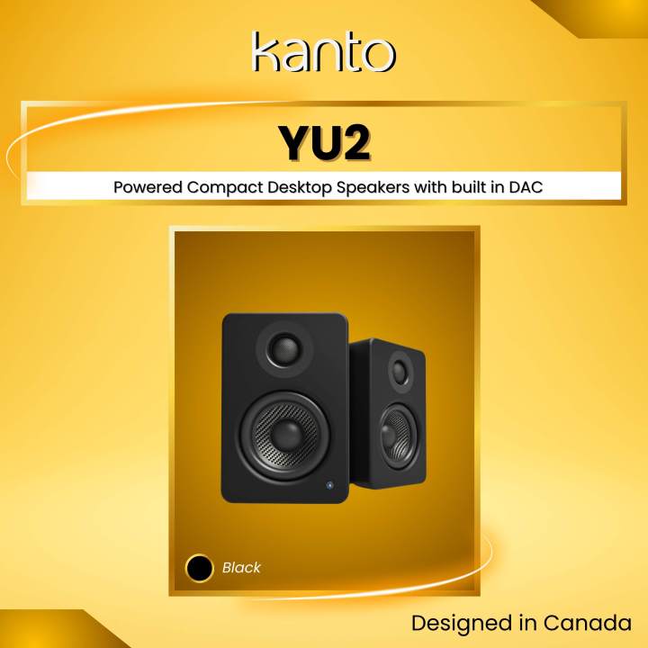 KANTO YU2 Powered Desktop Speakers with Built in DAC (Black Color