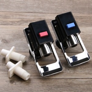 2 Pieces Water Dispenser Replacement Push Faucet with Two Water Valves and Child Cold and Hot Water Spigot