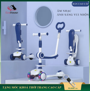 e trượt scooter cho bé xe chòi chân bản siêu cấp tích hợp ghế ngồiđèn led có nhạc và tay đẩy điều chỉnh độ cao phù hợp cho bé bảo hành 2 năm lỗi đổi mới trong 7 ngày đầu nhận sản phẩm