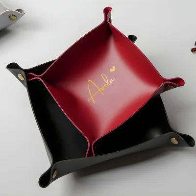 Personalised Faux Leather Valet Tray Jewelry Boxes