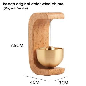 Door Copper Collision Bell Dopamine Wood Wind Chimes Natural Series Handicraft Doorbell Magnetic Suction Mini Doorbell