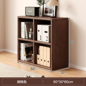 Solid wood bookshelf rack floor-to-ceiling wall combination lattice cabinet living room pine storage storage low home bookcase