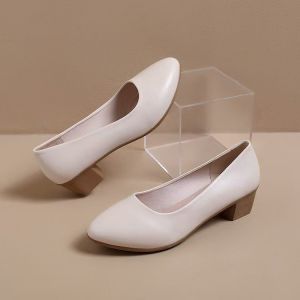 [Free Shipping] Soft Leather Work Shoes 2026 Autumn New Collection Soft-Soled Flats Black Leather Shoes Comfortable And Professional WomenS Shoes High Heels