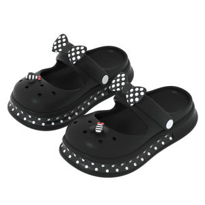 [Free Shipping] Mingsheng Cute Bowknot New Style WomenS Summer Thick-Soled Indoor/Outdoor Non-Slip Closed-Toe Nurse Slippers