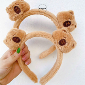 Cài Tóc Bờm Tóc Capybara LINDO Cài Tóc Dễ Thương Lông Nhung Mềm Mại Kiểu dáng Đa Dạng