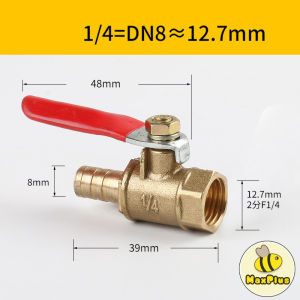 MaxPlus Brass Ball Valves 1/4" Male Female Thread Copper Fitting Water Oil Hair Gas Fuel Line Shutoff