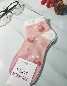 Tất cổ ngắn nữ phong cách Hàn Quốc set vớ nữ chất liệu vải cotton dày dặn