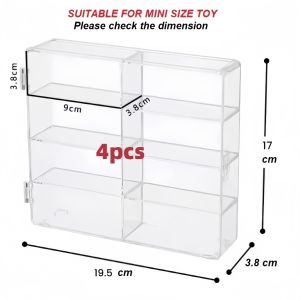 1:64 Acrylic Car Display Case Toy Cars Storage Box Car Model Toy Cabinet Rack Dustproof Clear Kereta Mainan Display Box