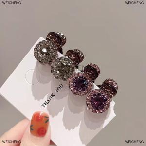 [COD] WEICHENG 2 4pcs Mini Round Rhinestone Hair Claw Retro Zircon Women Girls Claw Clip Small Hairpins Hair Crabs Girls Hair Accessories ﻿