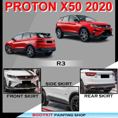 PROTON X50 2020 R3 STYLE FULLSET BODYKIT (FRONT SKIRT SIDE SKIRT REAR SKIRT) MATERIAL ABS