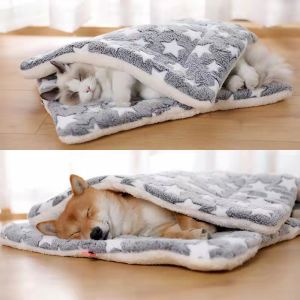 Pet Dog Bed Cat Mat Blanket Soft Coral Fleece Thicken Warm Sleeping Bed Floor Cage Washable Blanket Pet Mat For Shih Tz Pet Accessories