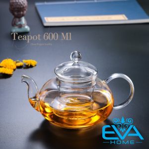Bình Trà / Ấm Trà Thuỷ Tinh Chịu Nhiệt Kèm Lõi Lọc Trà Thuỷ Tinh 600 Ml Cao Cấp Sang Trong SP918