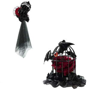 Flapper Headpiece With Artificial Roses And Secure Hairpin Fastening Mechanism