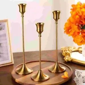 MODERNLUX 1/3pcs Metal and Aluminum Tabletop Candle Holders Home and Hotel Decoration Vintage Elegant Candle Stand Candlelight Dinner Props Suitable for Wedding Anniversary