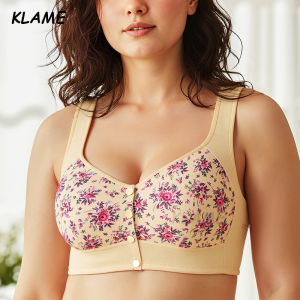 KLAME BC Cup Plus Size Womens Front Buckle Without Steel Ring Soft Cotton Breathable Bra KLM1360