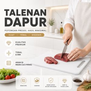 902 - Talenan Sayur Daging Buah Anti Slip Ukuran Besar - Chopping Board 34x24 cm - BPA Free
