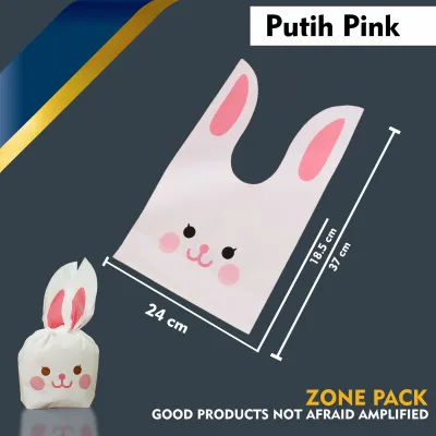 [10 PCS 37x24 CM] Plastik GoodieBag Besar| Bingkisan Souvenir Snack| Goodie Bag Ulang Tahun Anak | Rabbit Plastic Bag