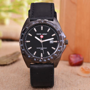Swiss Army - Jam Tangan Pria – Body Silver – Black Dial – Black Leather  Strap - SA- 5579-SB-TGL-Hitam-Kulit Hitam