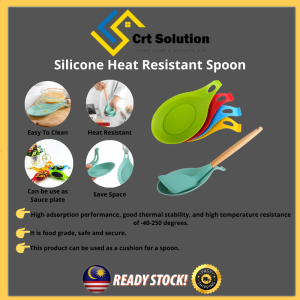 Silicone Heat Resistant Spoon Fork Mat Rest Utensil Spatula Holder Flexible Kitchen Tool Lapik Senduk