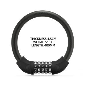 ROCKBROS 87CM Bike Lock Steel Five-digit Code Anti-theft 1.72CM Bold Cable Password Lock PVC Wrapped Lock MTB Road Accessories