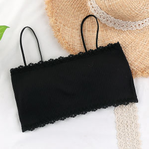 Lizida Trend Womens Yube Top Threaded Camisole Womens Chest Pad Anti-glare Breathable Underwear Beautiful Back Wrap Bra