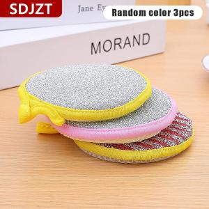 [COD] SDJZT ฟองน้ำล้างจานสองด้าน3 10ชิ้นแปรงล้างจานกระทะหม้อฟองน้ำทำความสะอาดของใช้ในครัวเรือนใช้ซ้ำได้