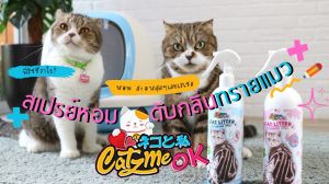 Catzmeok สเปรย์ดับกลิ่นทรายแมว(กลิ่นซากุระ)กำจัดกลิ่นฉี่และอึแมว ให้บ้านหอมสดชื่นไร้กลิ่นรบกวน แค่ฉีดหมดปัญหากลิ่นแมว 500Ml.