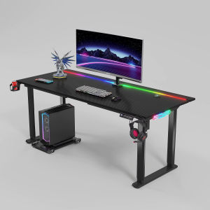 DC [Pre-Order] Straight Motorized Height-Adjustable Smart Desk with Dual-Leg Framework.