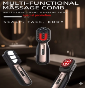 [SG Stock] 3-in-1 Multi-functional Massage Comb | EMS Microcurrent & LED Light Therapy | Head Spa for Hair Growth & Face Slimming | Scalp & Body Massager