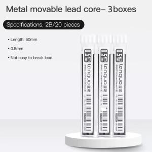 Languo Pensel Mekanikal 0.5mm Metal Set 2B Low Gravity Pensel Lukisan Retractable Art Sketch Drawing Pencil School Office Drafting