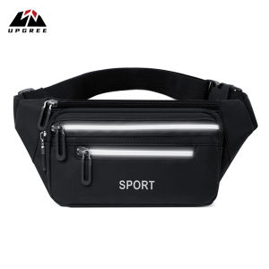 UPGREE Men Sports Waist Bag Fashion Men Bag Chest Bag Shoulder Bag Sports Bag Waterproof Oxford Dual Zipper Large Capacity Design Running Bum Bag Portable Gym Bag for Running Cycling Hiking Walking